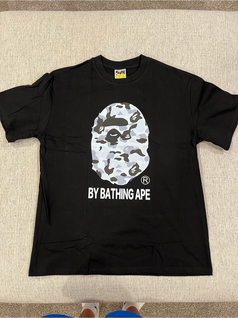 Bape Black T-Shirt Gray Camo